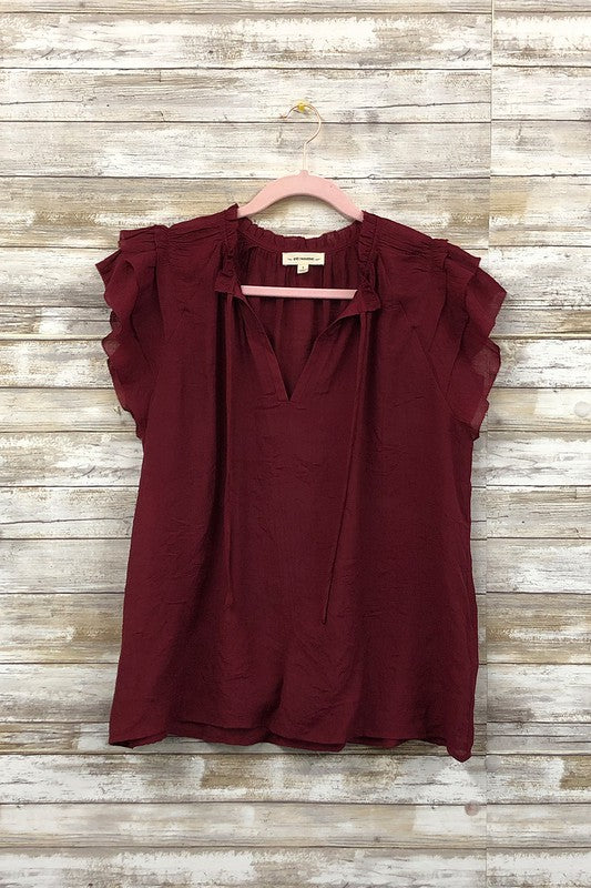 Tiered Ruffle Sleeve Blouse