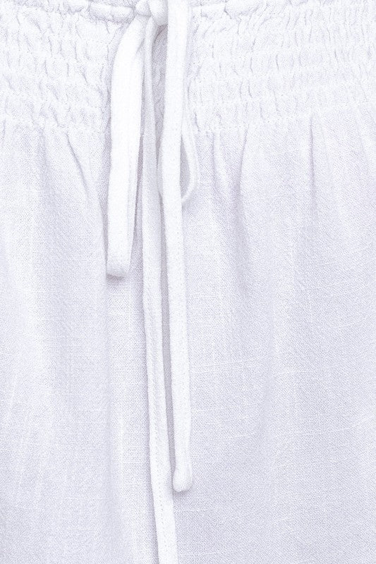 Puff Sleeve Smocking Detail Flared Top
