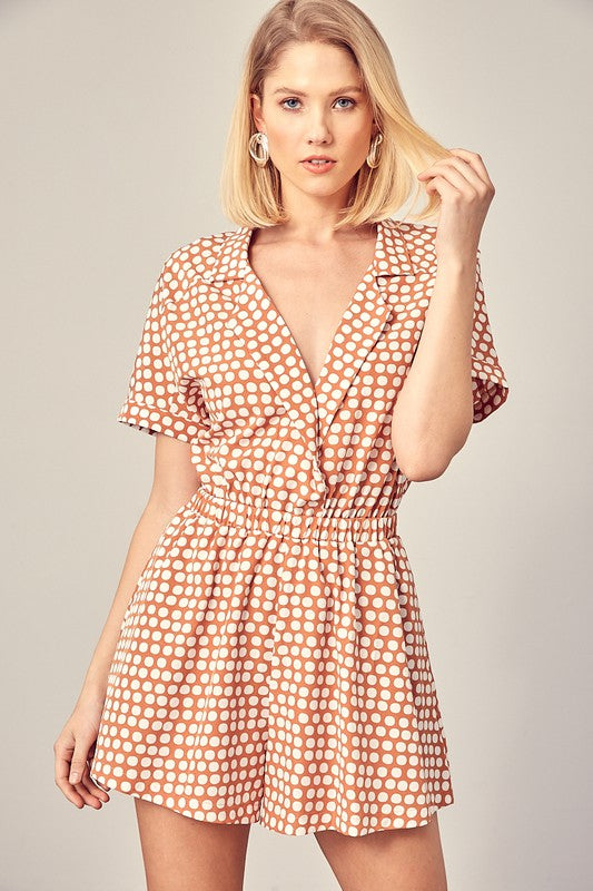 Polka Dot V-neck Romper