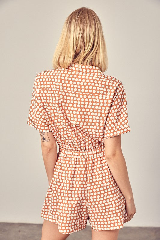 Polka Dot V-neck Romper