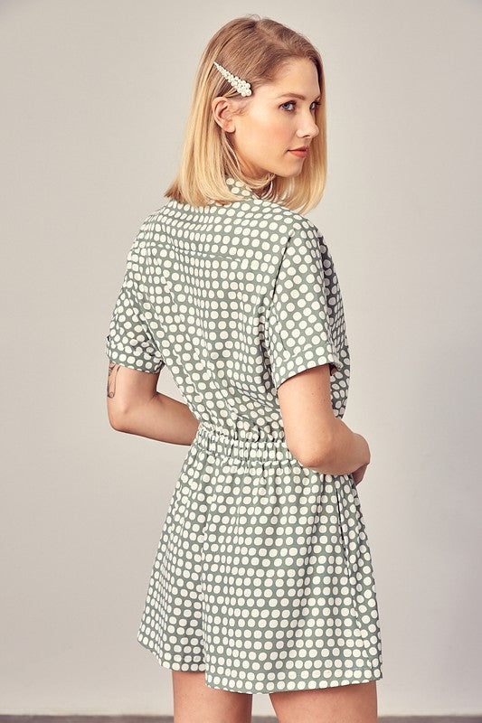 Polka Dot V-neck Romper