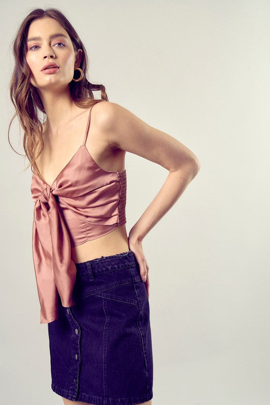 Front Tie Crop Top Cami
