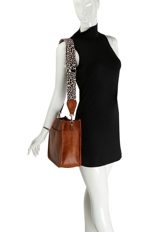 Leopard Guitar Strap Crossbody Bag