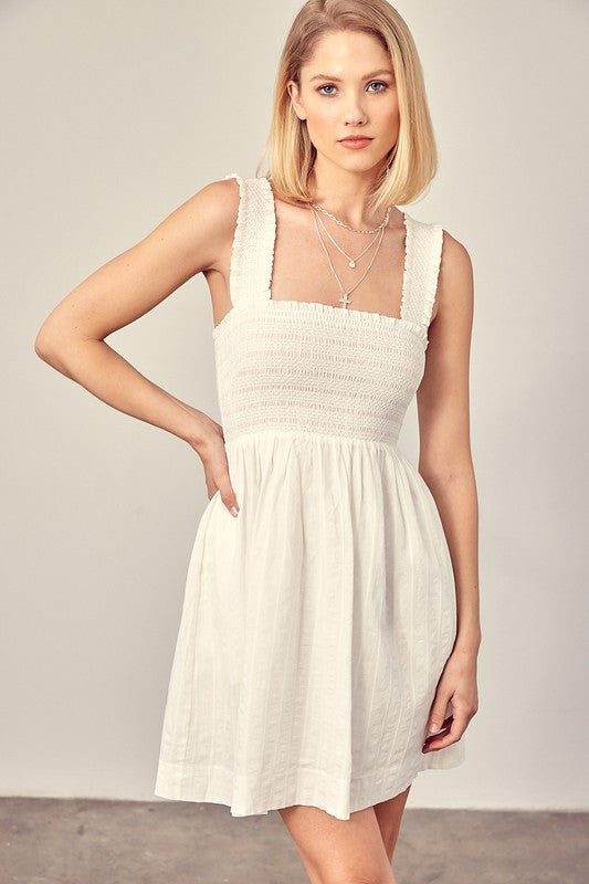 Smocked Ruffle Detail Dress