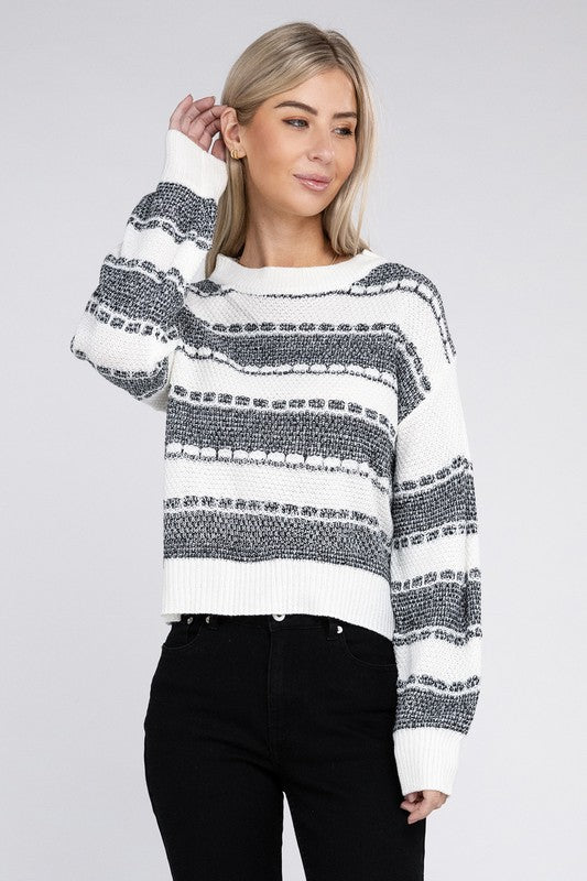 Two Tone Drop Shoulder Sweater